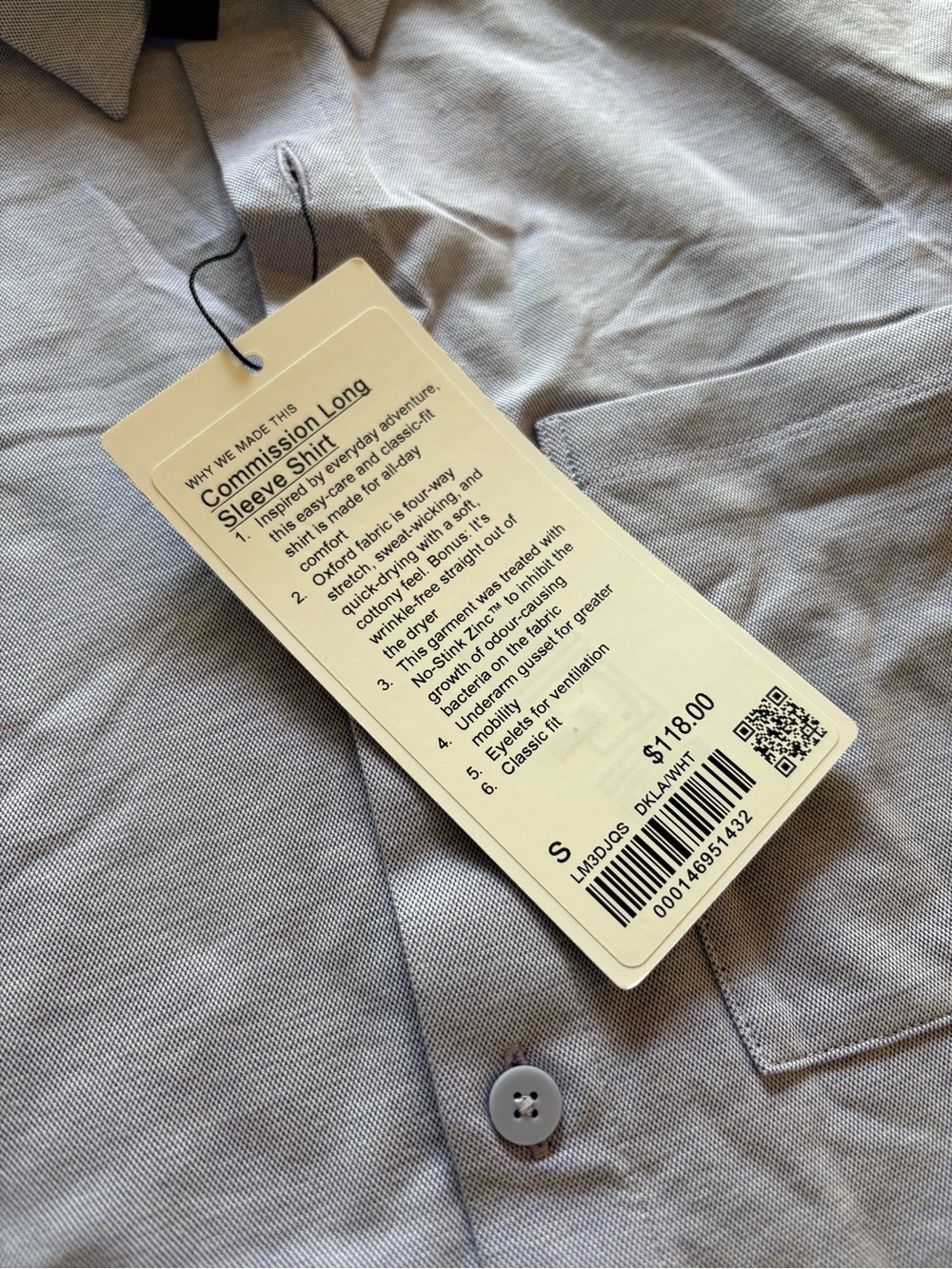Lululemon Commission Dress Shirt: lavender/white